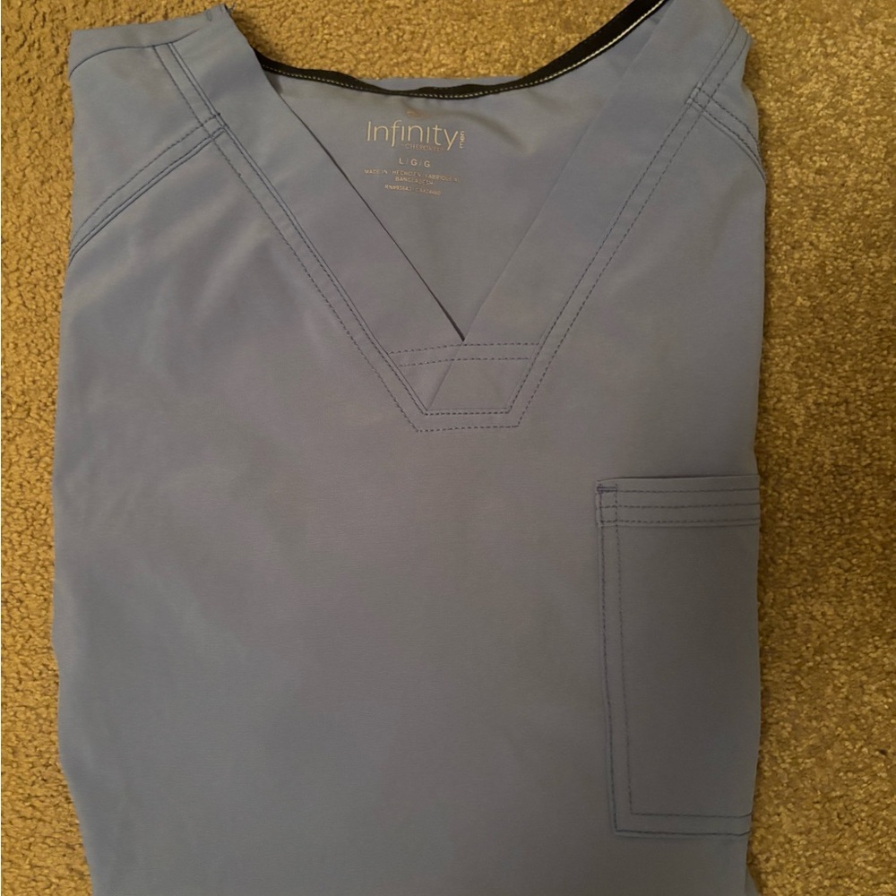 Infinity Blue Men's Scrub Shirt